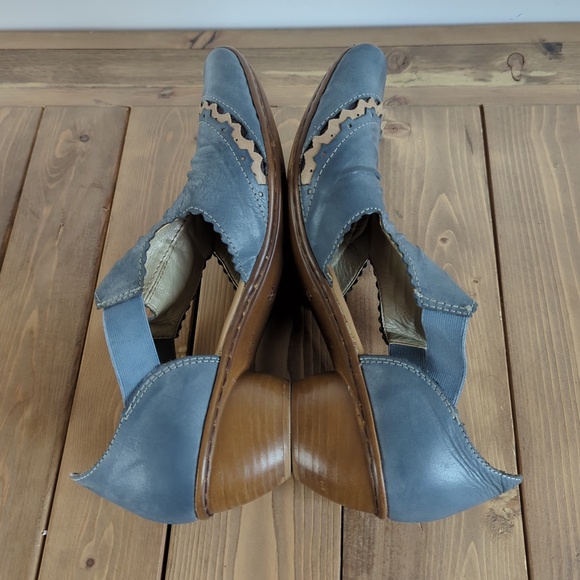 Rieker Blue Leather Heels Shoes Sandals - Picture 7 of 12